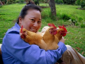 Deb and 3 Buff hens